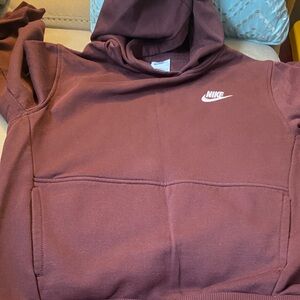 Nike Burgundy Hoodie with White Logo